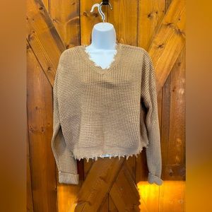 Brown distressed sweater